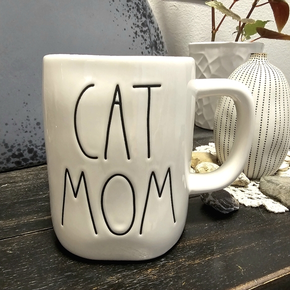 Rae Dunn Other - Rae Dunn Cream CAT MOM Mug 16 Oz